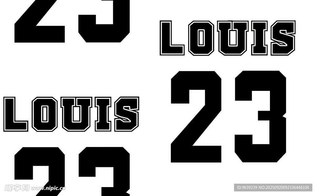 重复的LOUIS 23字样