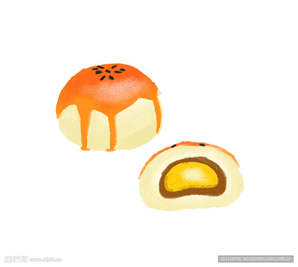 蛋黄酥插画