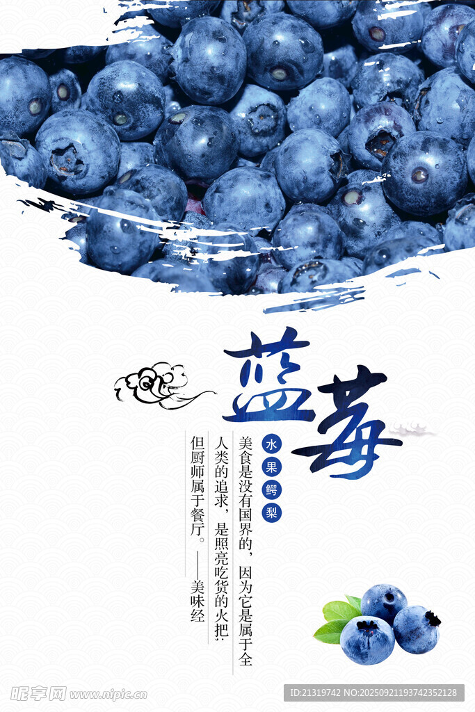 新鲜蓝莓海报