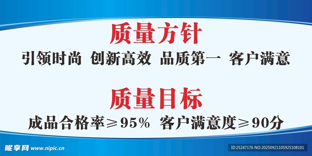 企业质量方针展示