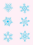 蓝色雪花图案设计素材