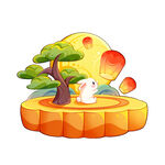 中秋佳节中国风玉兔祈福