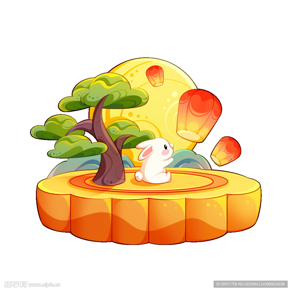 中秋佳节中国风玉兔祈福