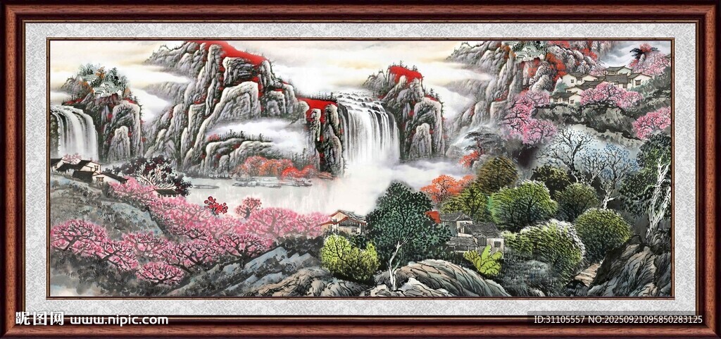 山水花鸟国画