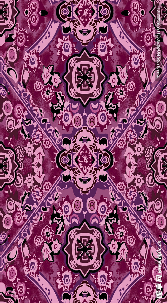 绚丽紫色几何花纹图案