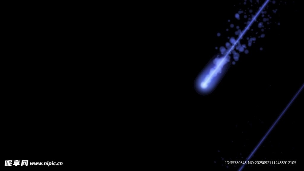 夜空中的神秘蓝色光轨