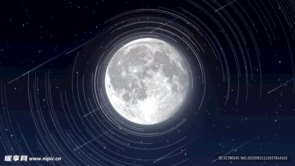 夜空中的皎洁满月