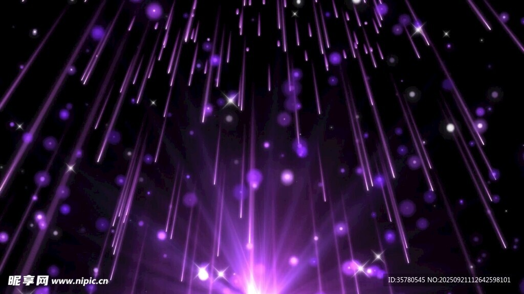 梦幻紫色粒子垂落效果