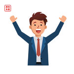 商务男士欢呼庆祝