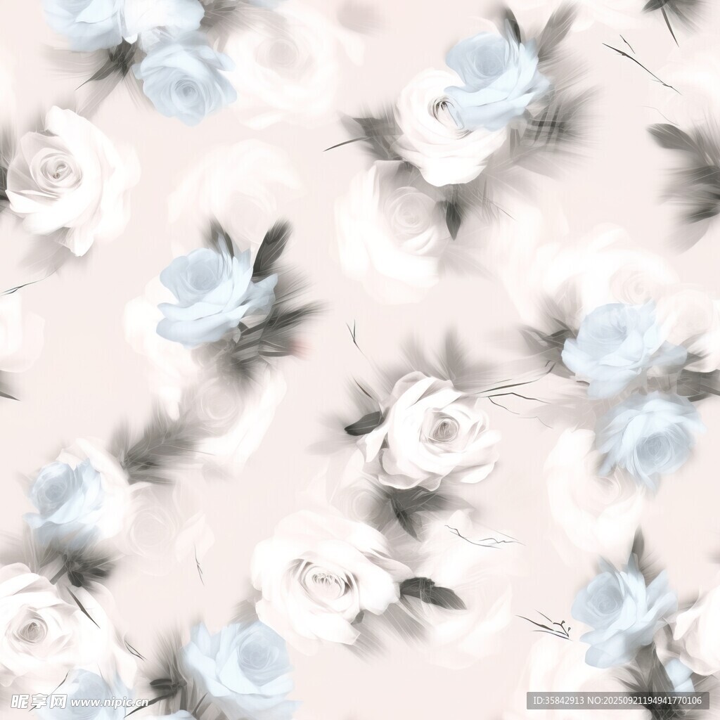 淡蓝花卉图案背景纹理