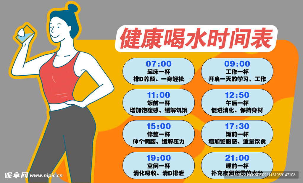 健康喝水时间表