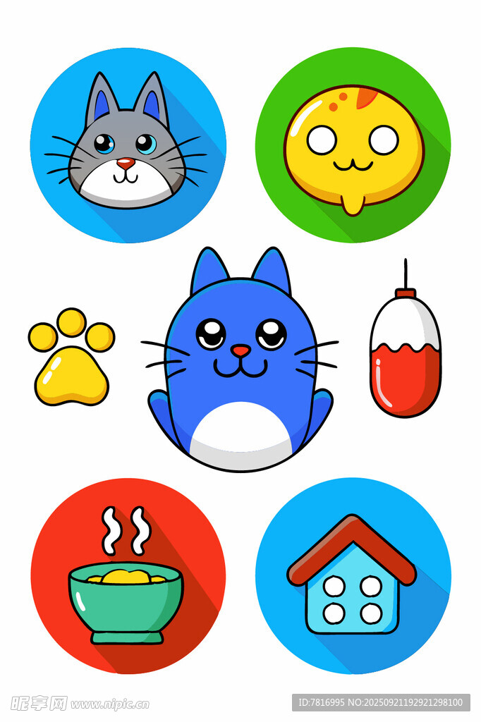 可爱猫咪主题图标集合
