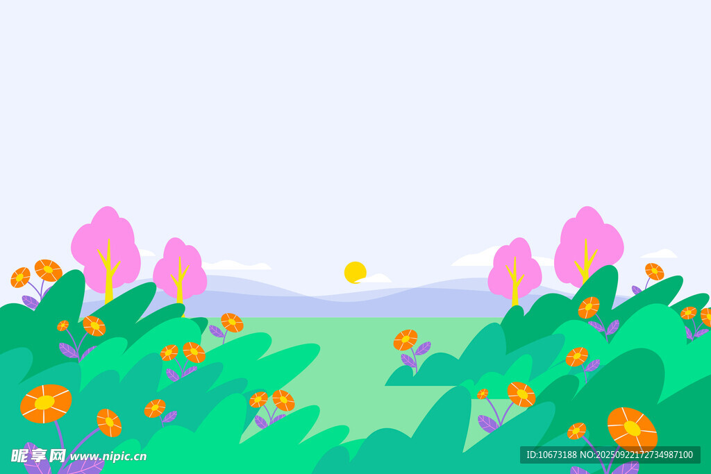 春日花海中的梦幻风景
