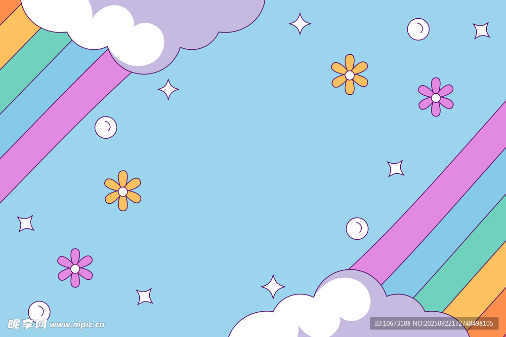梦幻彩虹天空背景图案