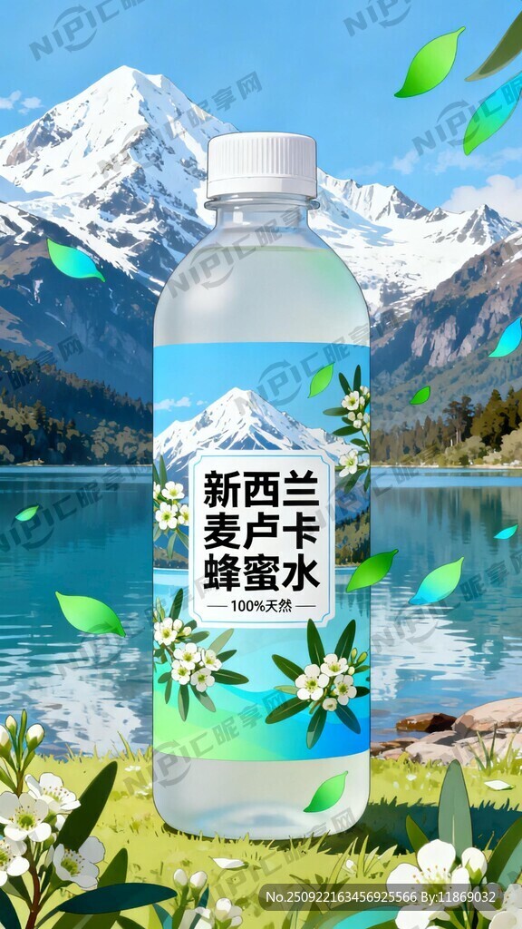 新西兰蜂蜜水包装设计 麦卢卡花