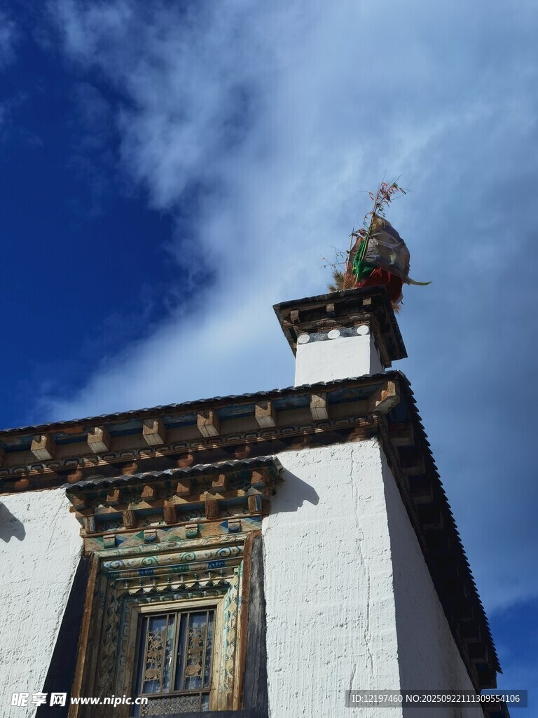 藏式建筑屋顶特写