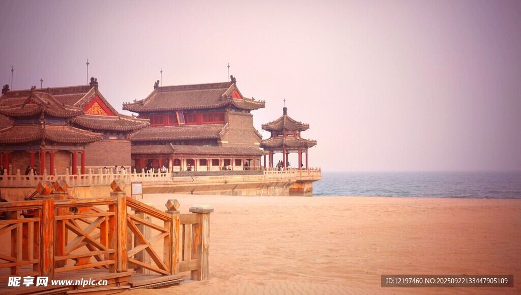 海边古建景观