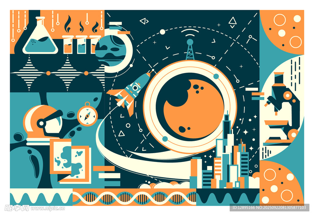 科技宇宙主题插画设计