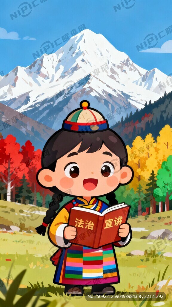 藏族卡通娃娃法治宣讲