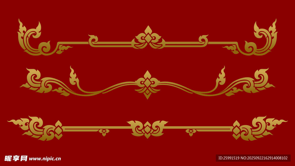 金色花边花纹