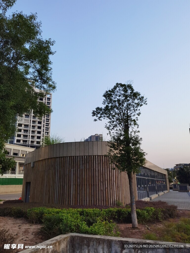 户外木质建筑景观