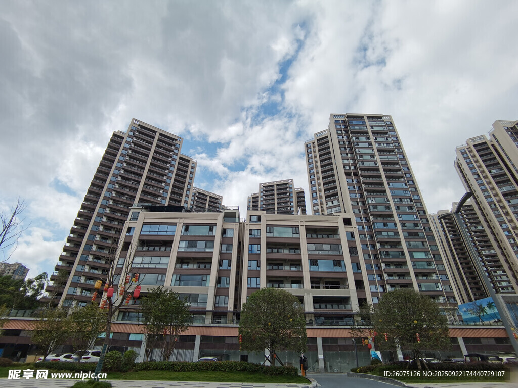 现代高层住宅建筑群景观