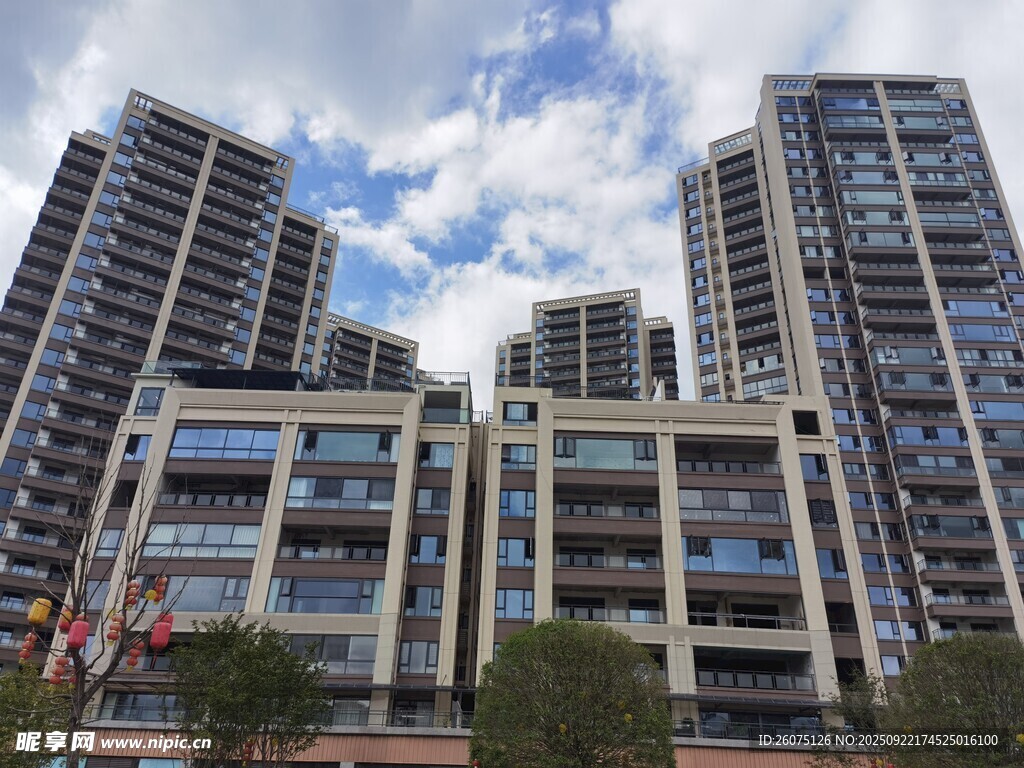 现代高层住宅建筑群