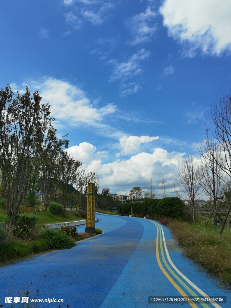 蓝色梦幻公路与自然风光