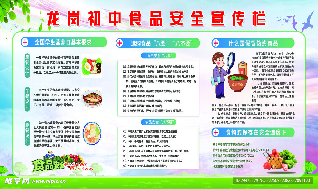 校园食品安全宣传栏