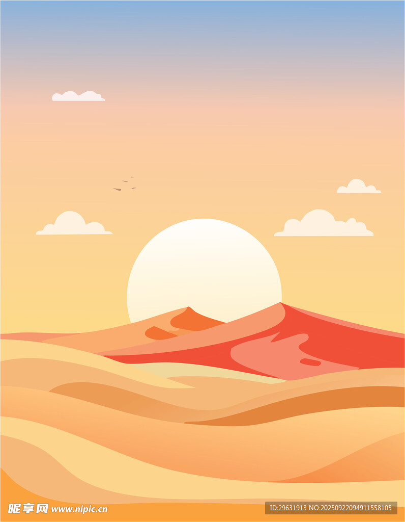 沙漠日落插图