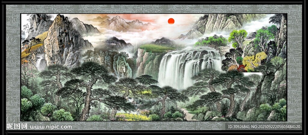 山水国画风景图