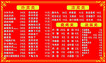 饭店价格表