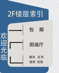 2F楼层索引指示牌