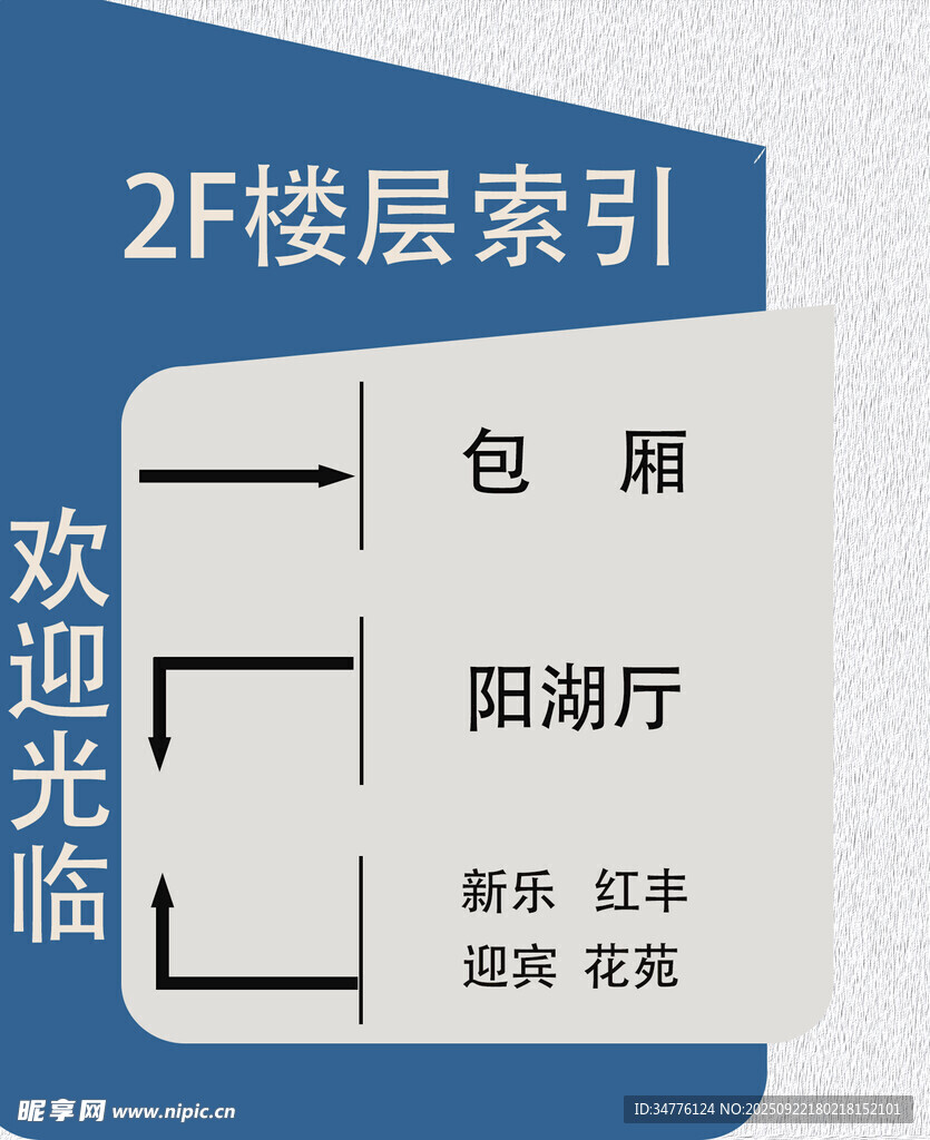 2F楼层索引指示牌