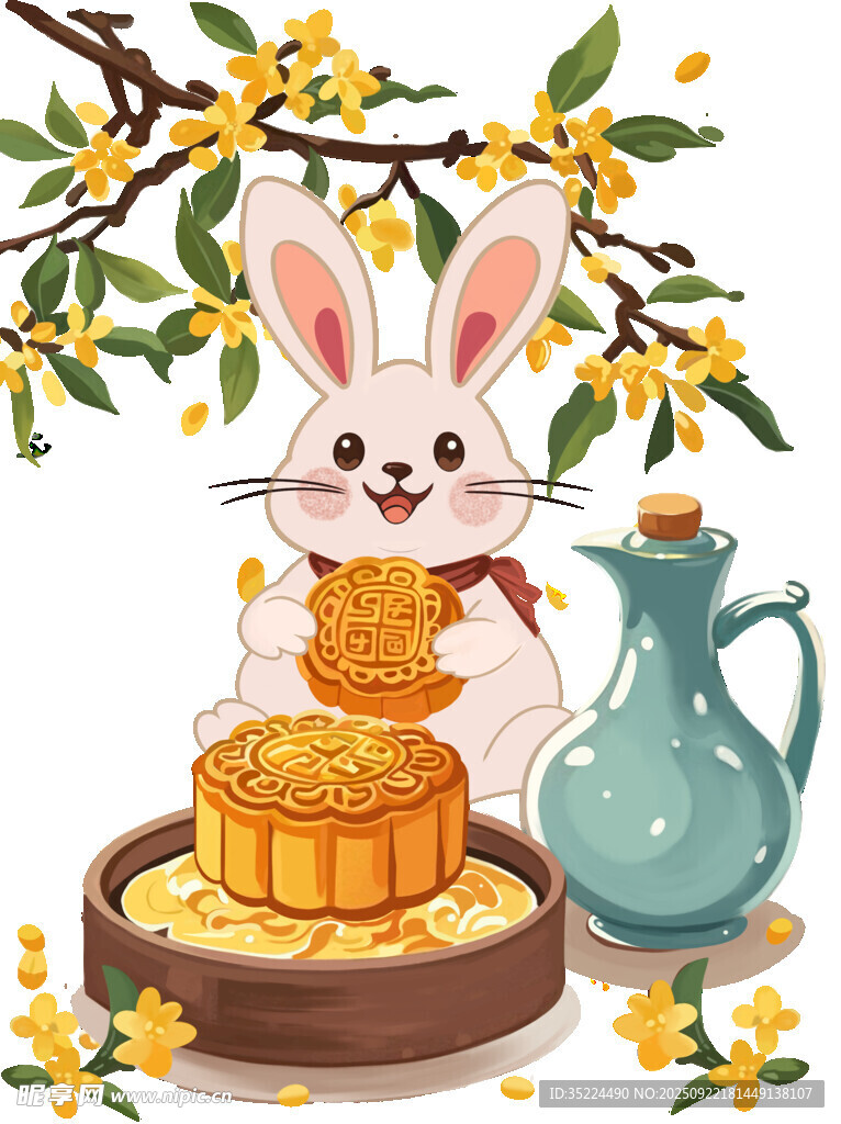 玉兔赏桂品月饼