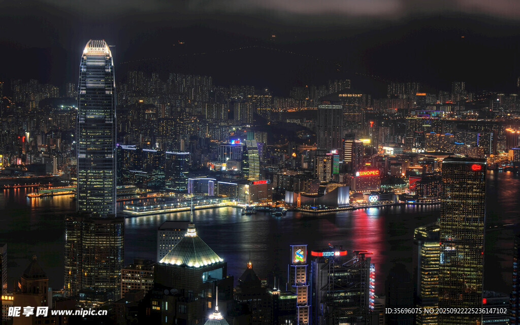 城市璀璨夜景俯瞰图