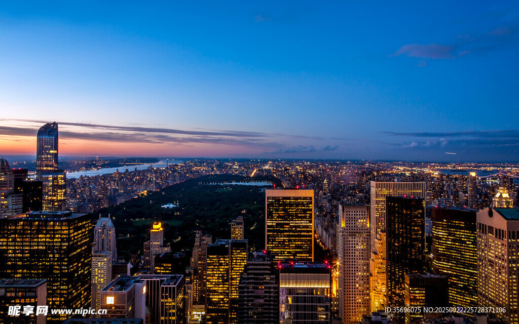 城市夜景璀璨天际线
