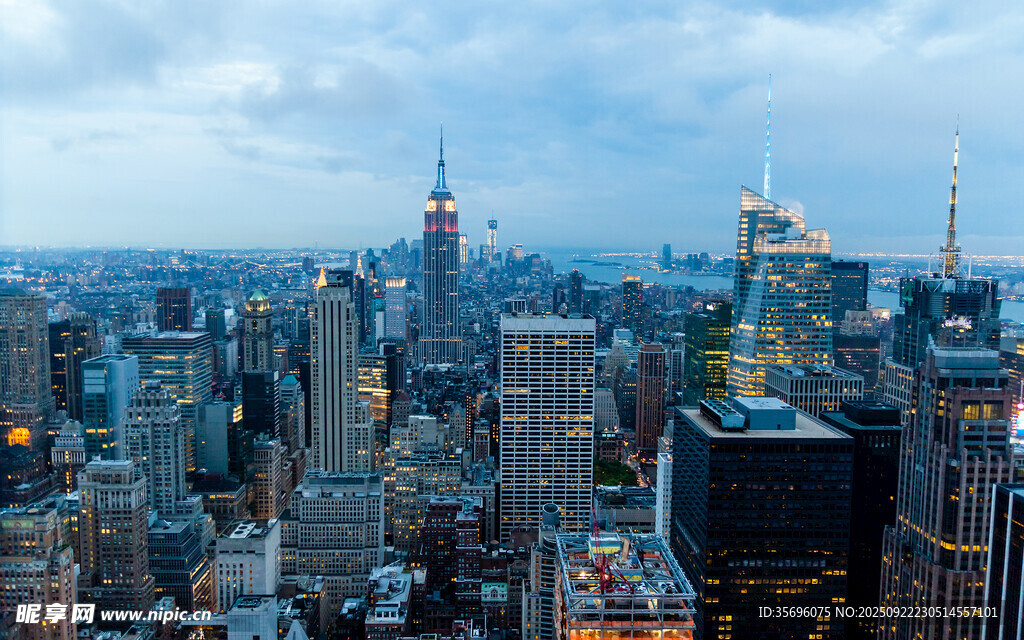 纽约城市天际线壮丽景观