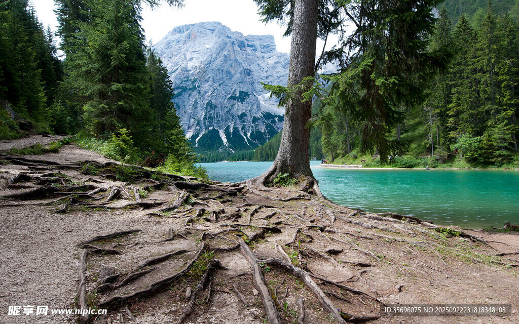 山林湖畔美景