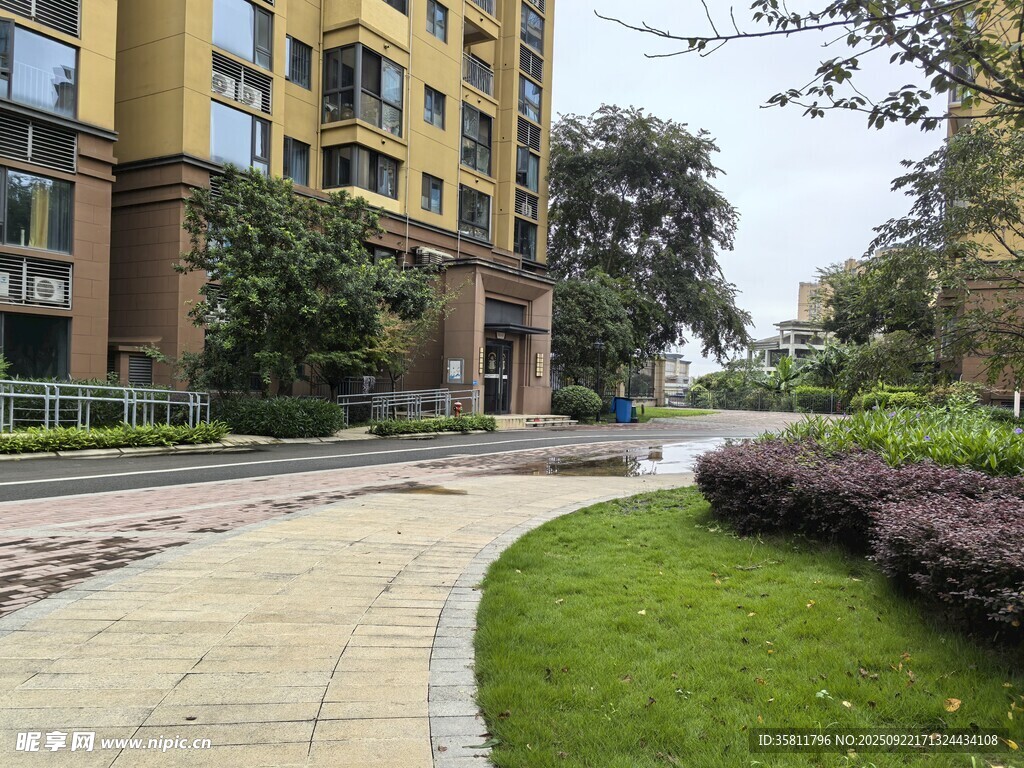 小区优美景观道路