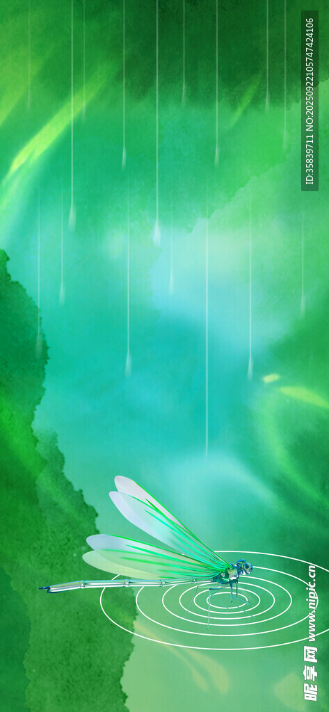 水面蜻蜓泛起圈圈涟漪