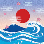 海浪日出插图