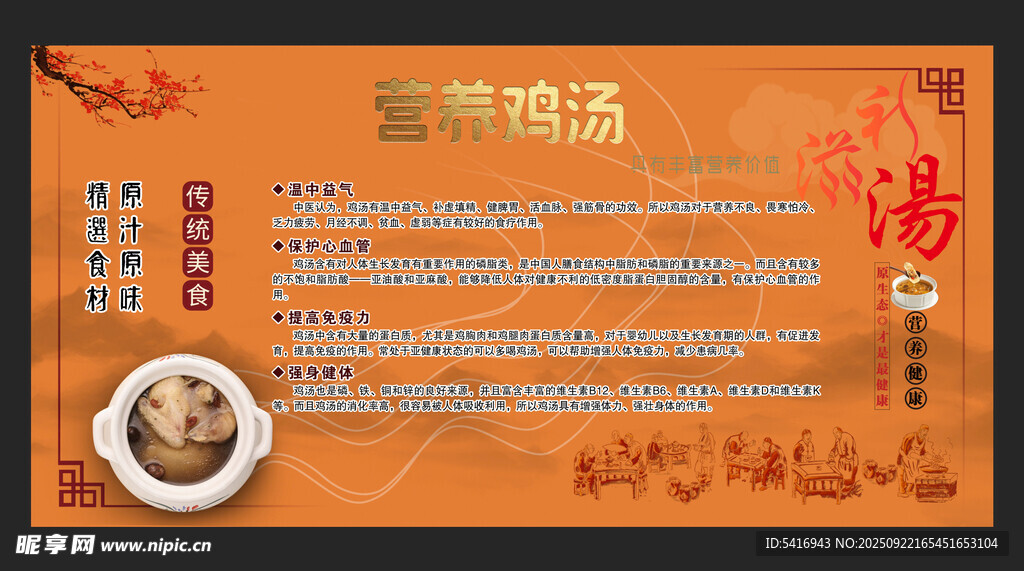 营养鸡汤价值海报