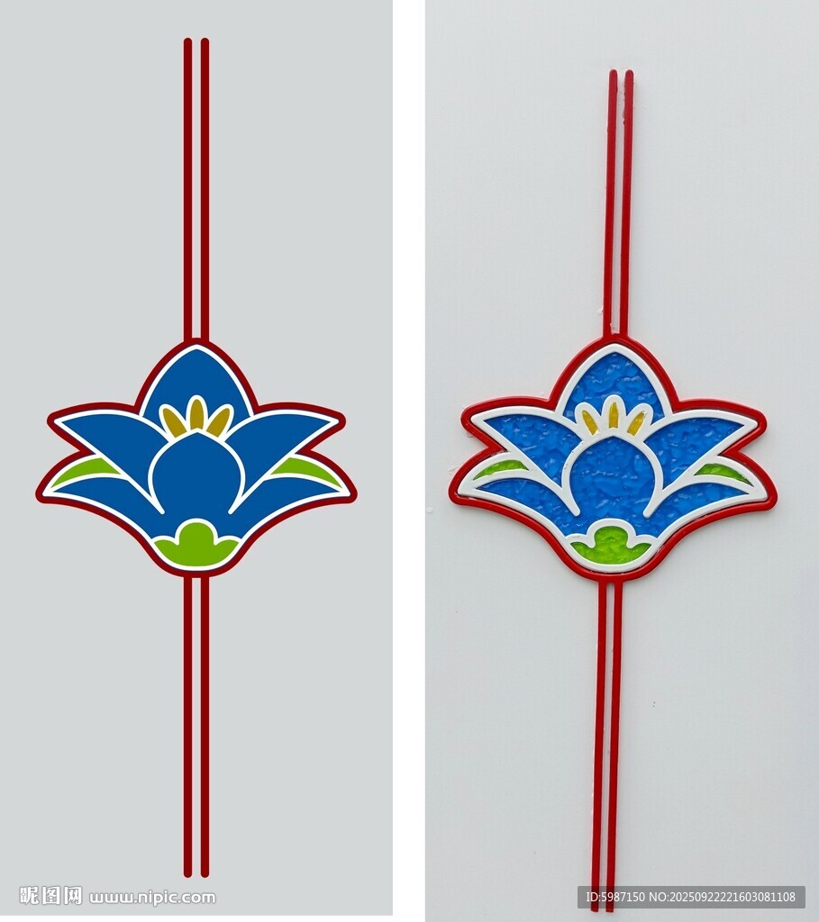 中式莲花装饰图案设计