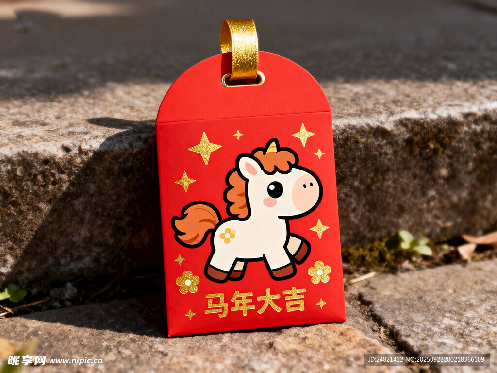 红色小马年挂件贺新春