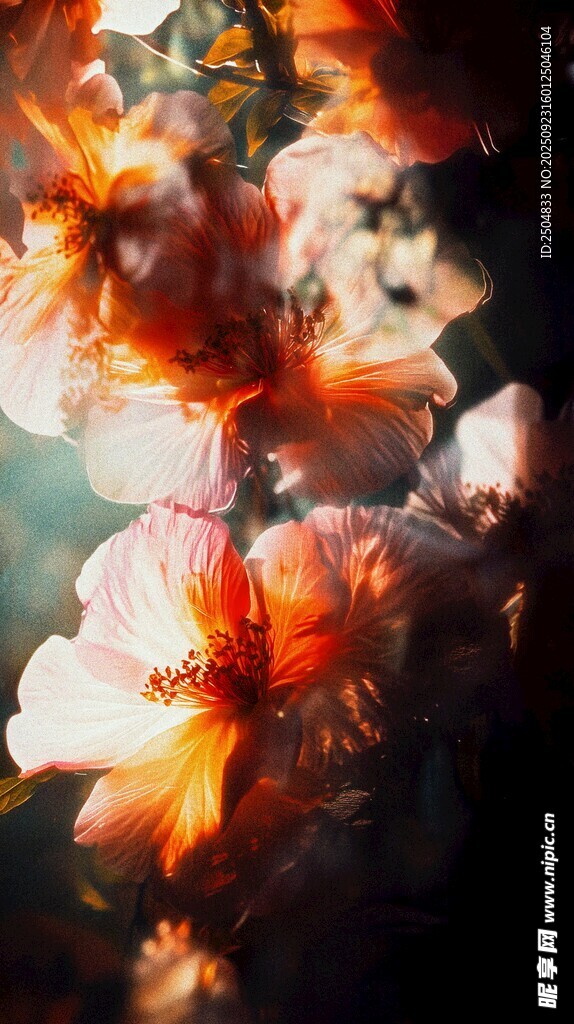梦幻绚烂抽象花卉图案