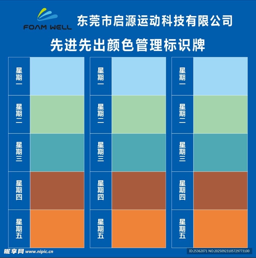 先进先出颜色管理标识图