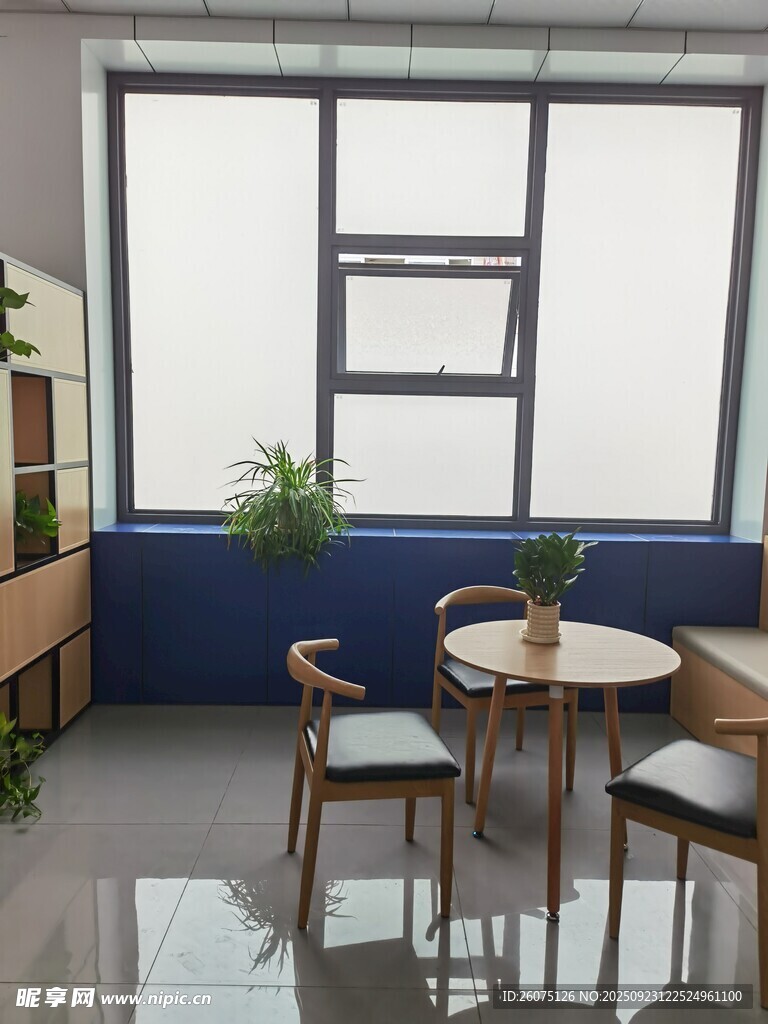 简约室内窗边桌椅绿植场景