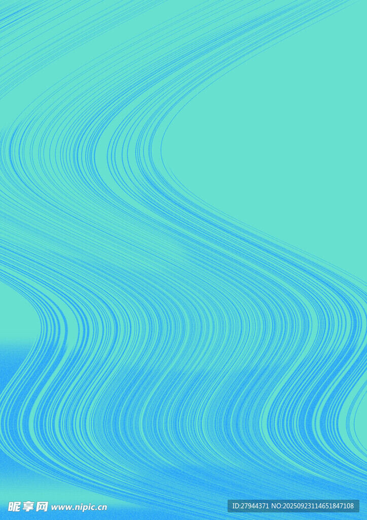 蓝绿渐变波浪抽象背景图