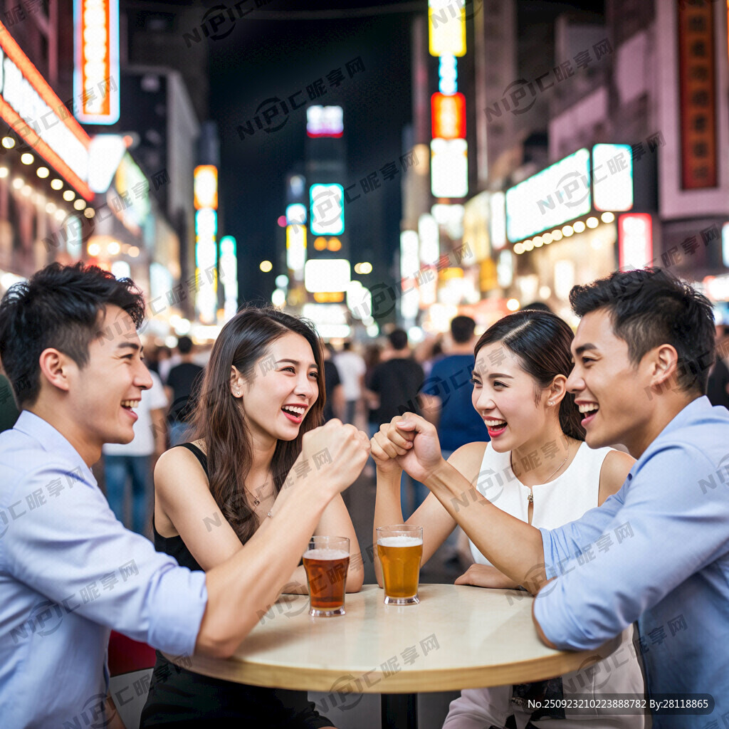 灯红酒绿 潮男靓女 酒桌划拳